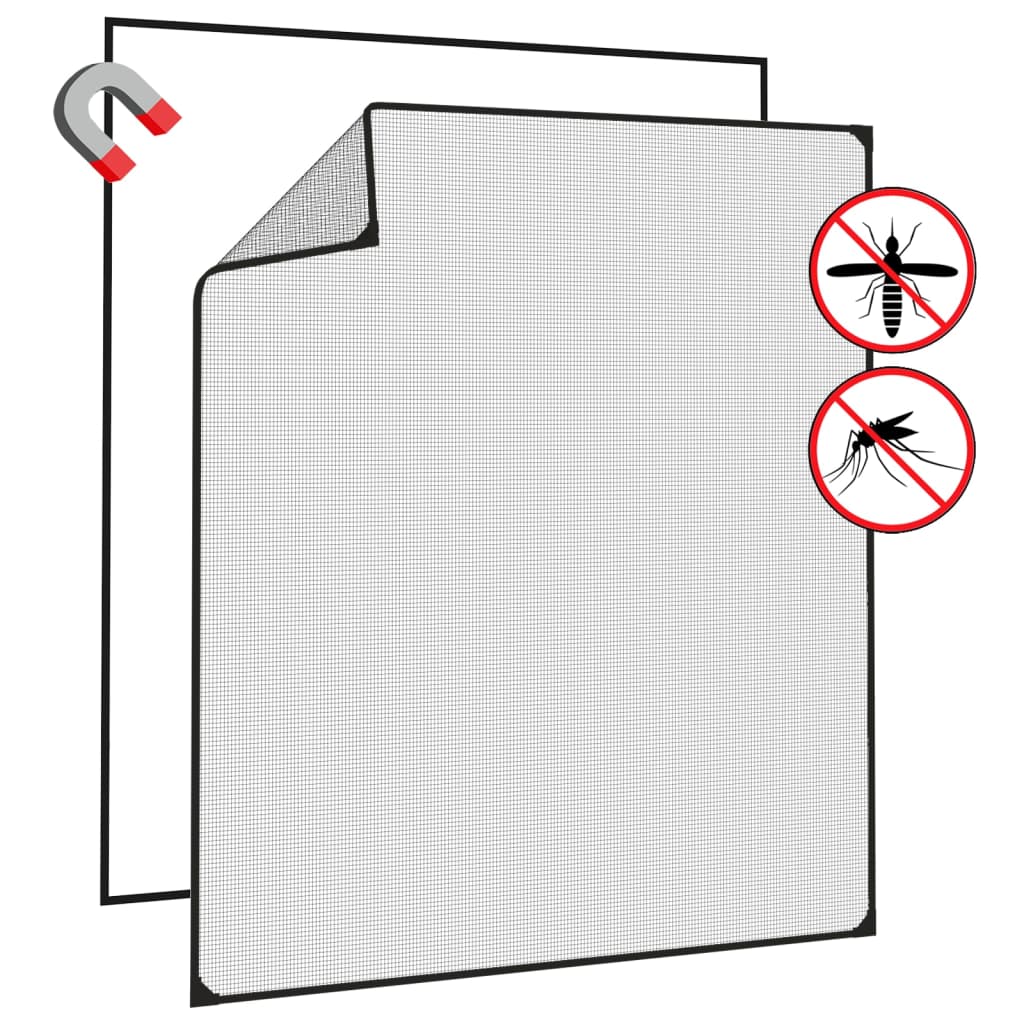 vidaXL Magnetiskt insektsnät för fönster antracit 120x140 cm