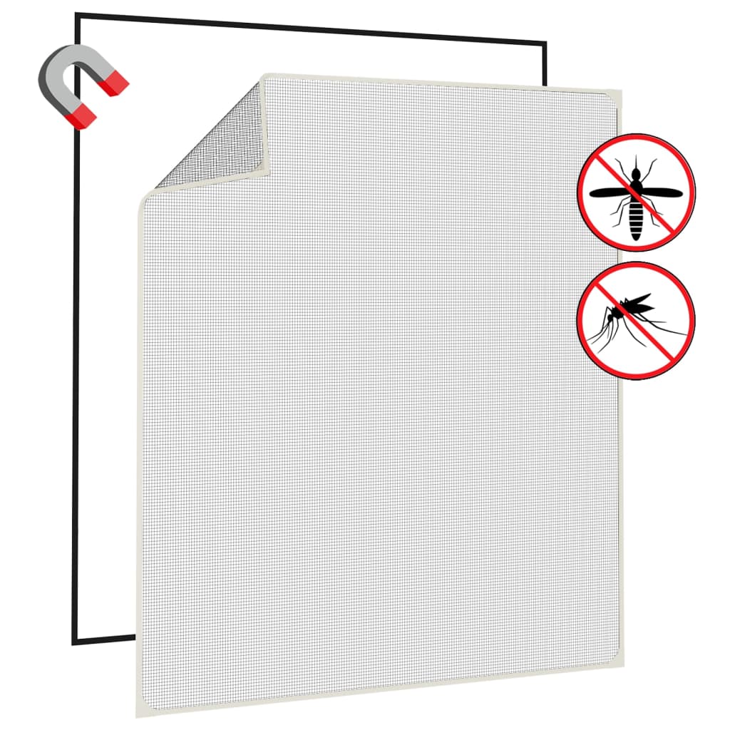 vidaXL Magnetiskt insektsnät för fönster vit 130x150 cm
