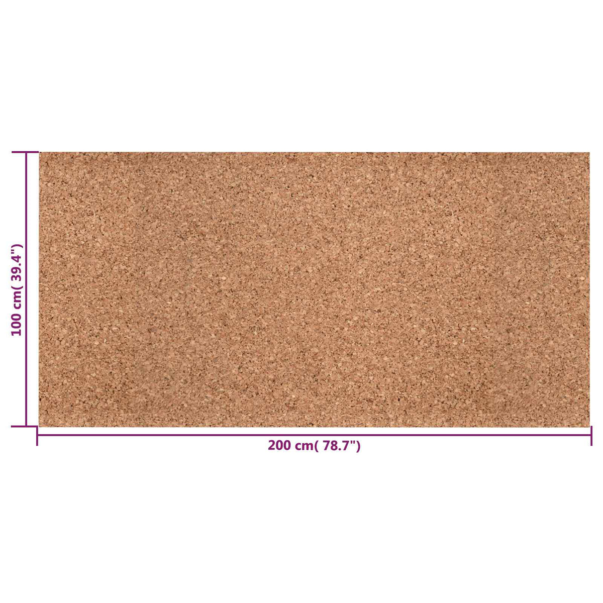 vidaXL Korkrulle Brun 100 x 200 x 0,5 cm Kork
