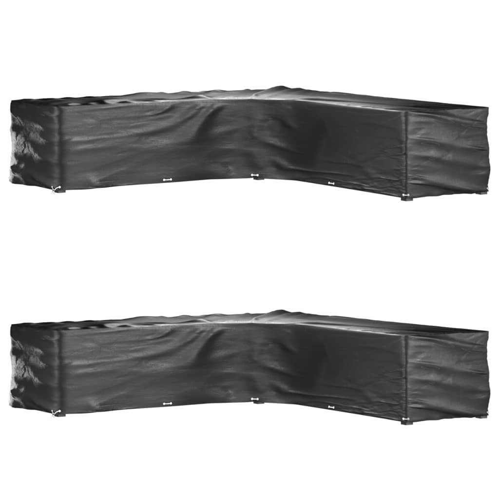 vidaXL Överdrag för utemöbler 2st 20 ölj. 300x300x70 cm L-format