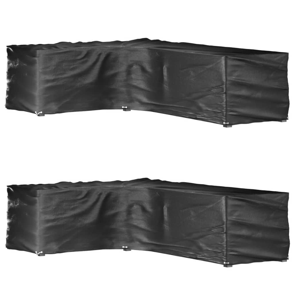vidaXL Överdrag för utemöbler 2st 16 ölj. 210x260x80 cm L-format