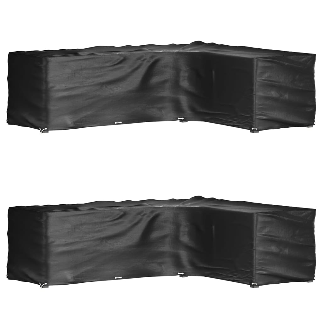 vidaXL Överdrag för utemöbler 2st 16 ölj. 260x210x80 cm L-format