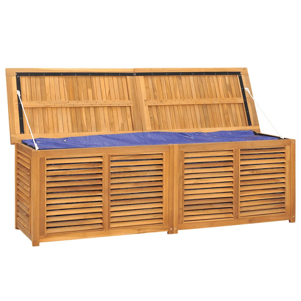 vidaXL Trädgårdslåda med påse 175x50x55 cm massiv teak