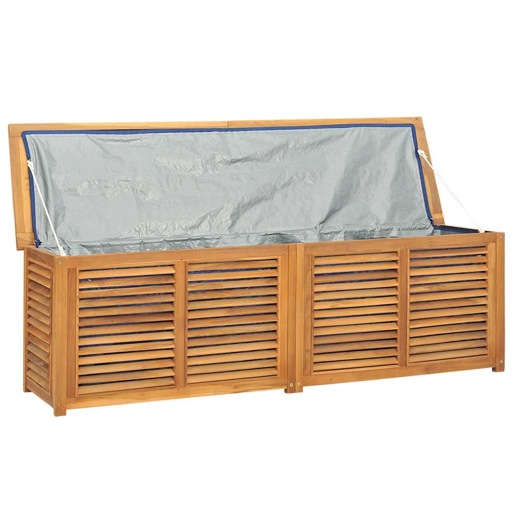 vidaXL Trädgårdslåda med påse 175x50x55 cm massiv teak