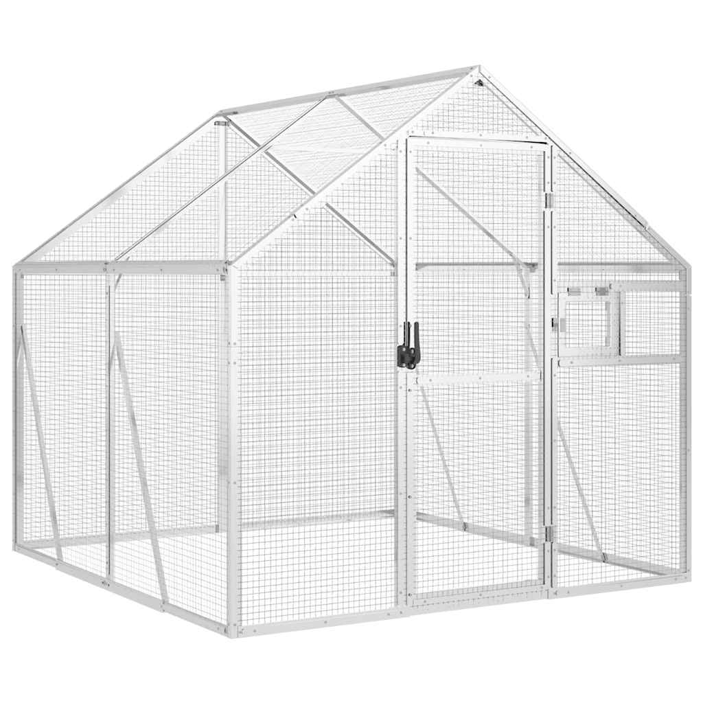 vidaXL Fågelvoljär silver 1,79x2x1,85 m aluminium