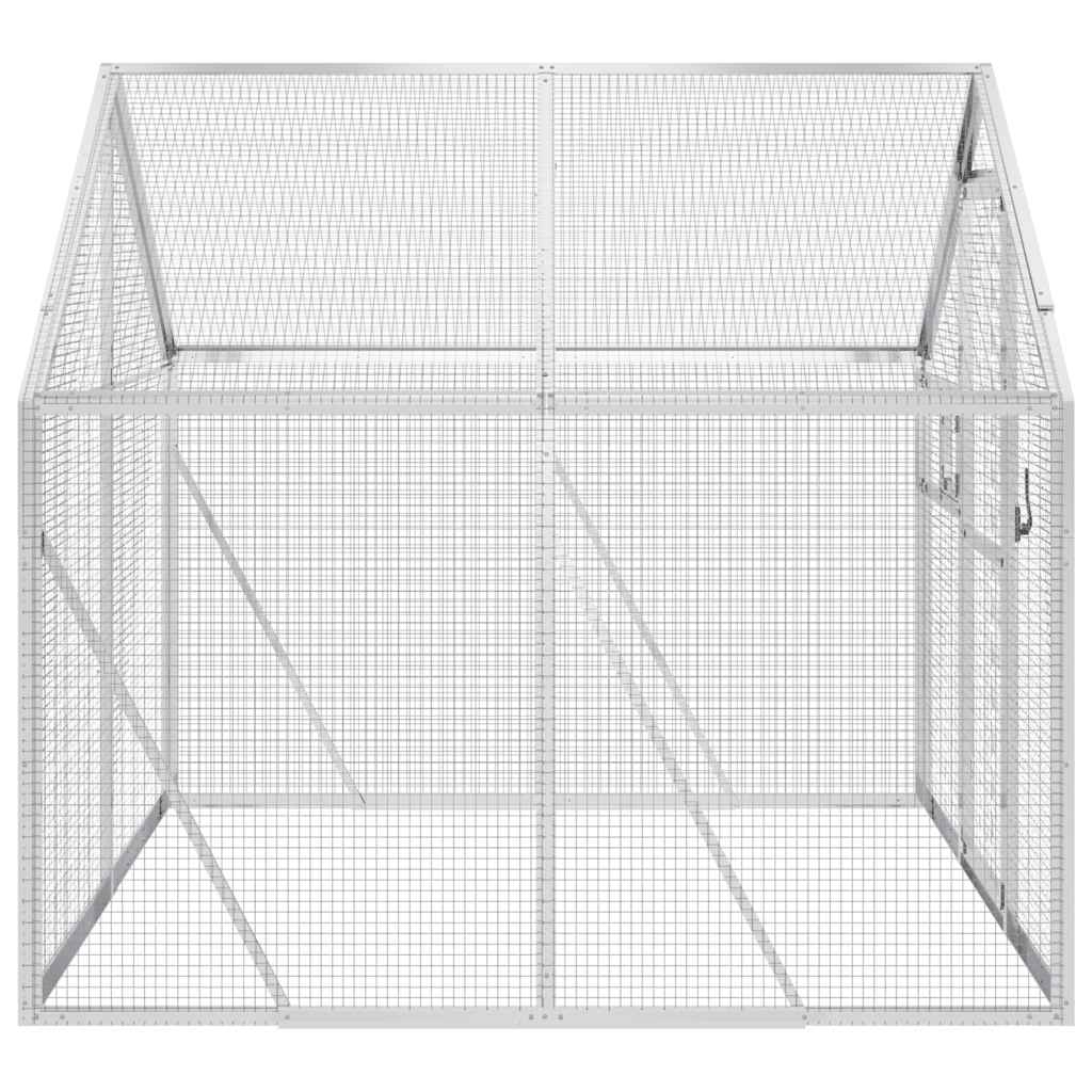 vidaXL Fågelvoljär silver 1,79x2x1,85 m aluminium
