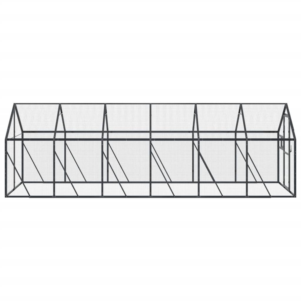 vidaXL Fågelvoljär antracit 1,79x6x1,85 m aluminium