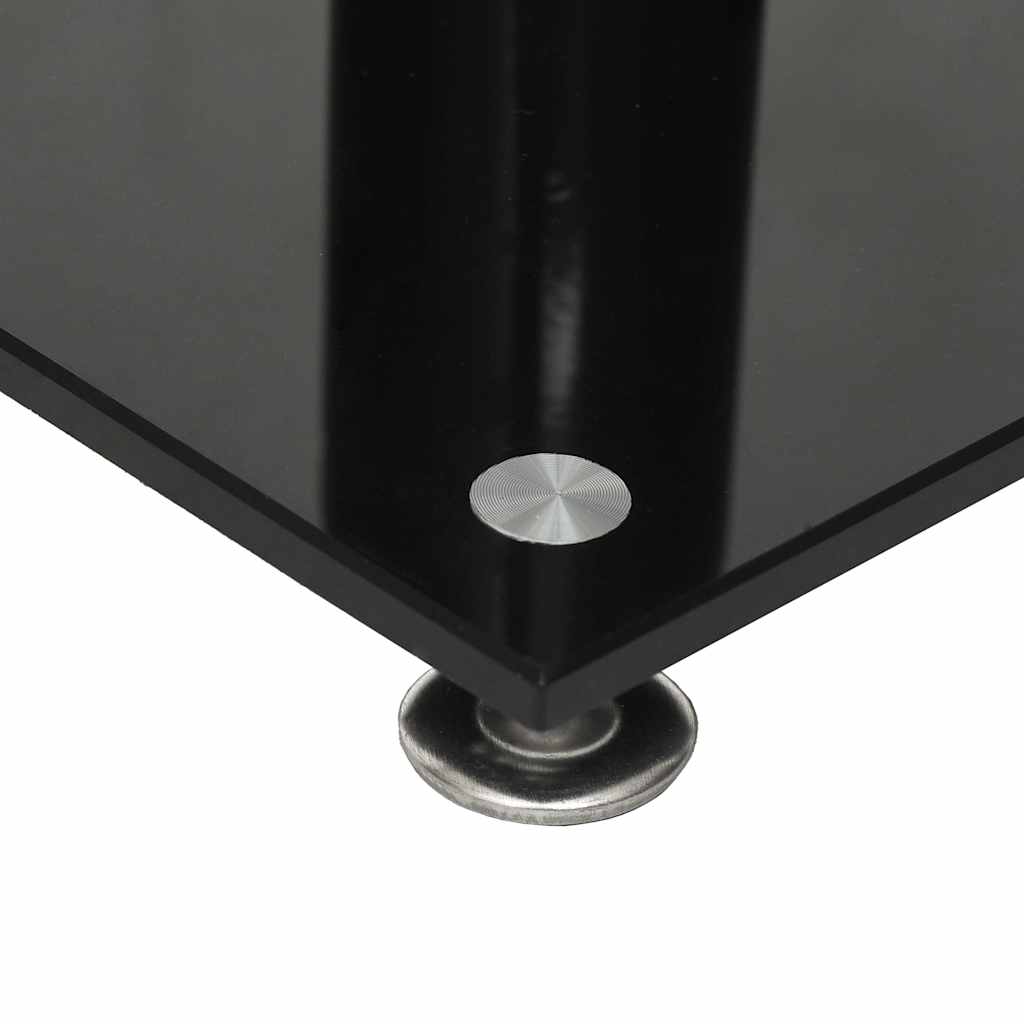 vidaXL Stativ för högtalare 2 st härdat glas 1-pelarmodell svart