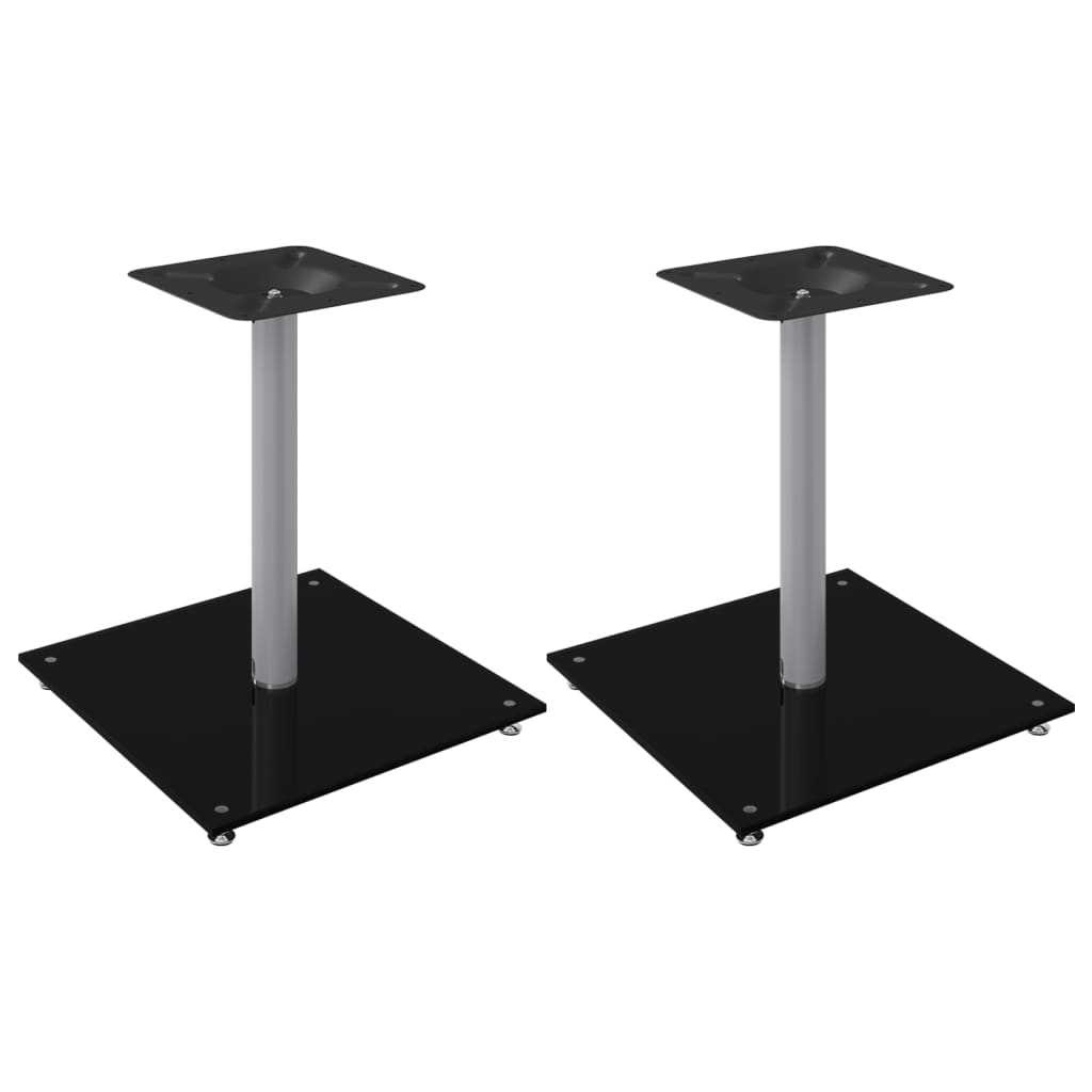 vidaXL Högtalarstativ 2 st härdat glas 1-pelarmodell svart & silver