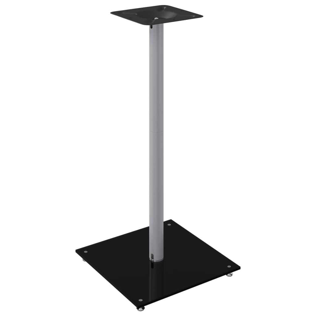 vidaXL Högtalarstativ 2 st härdat glas 1-pelarmodell svart & silver