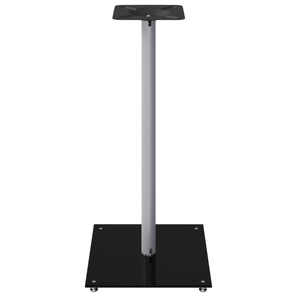 vidaXL Högtalarstativ 2 st härdat glas 1-pelarmodell svart & silver