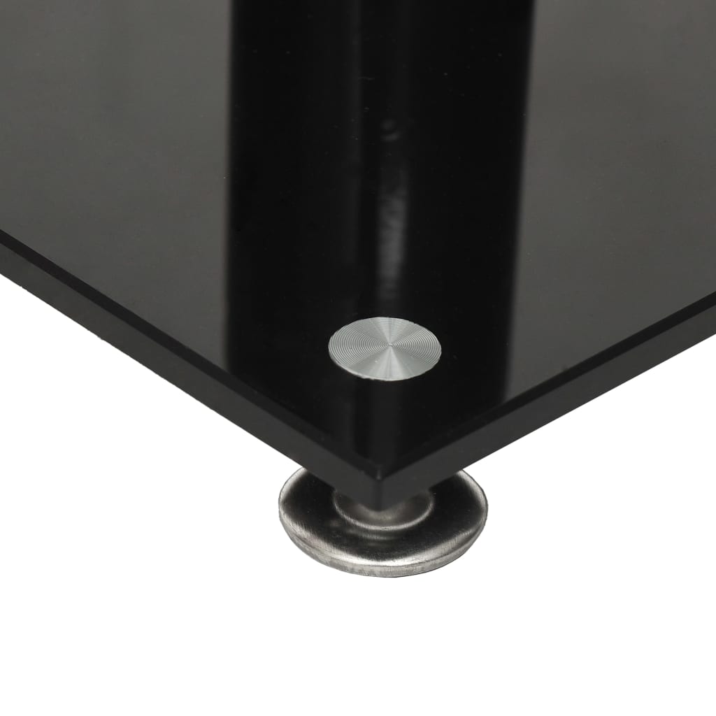 vidaXL Högtalarstativ 2 st härdat glas 1-pelarmodell svart & silver