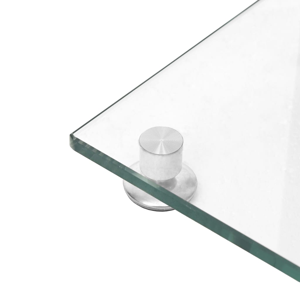 vidaXL Stativ för högtalare 2 st härdat glas 4-pelarmodell silver