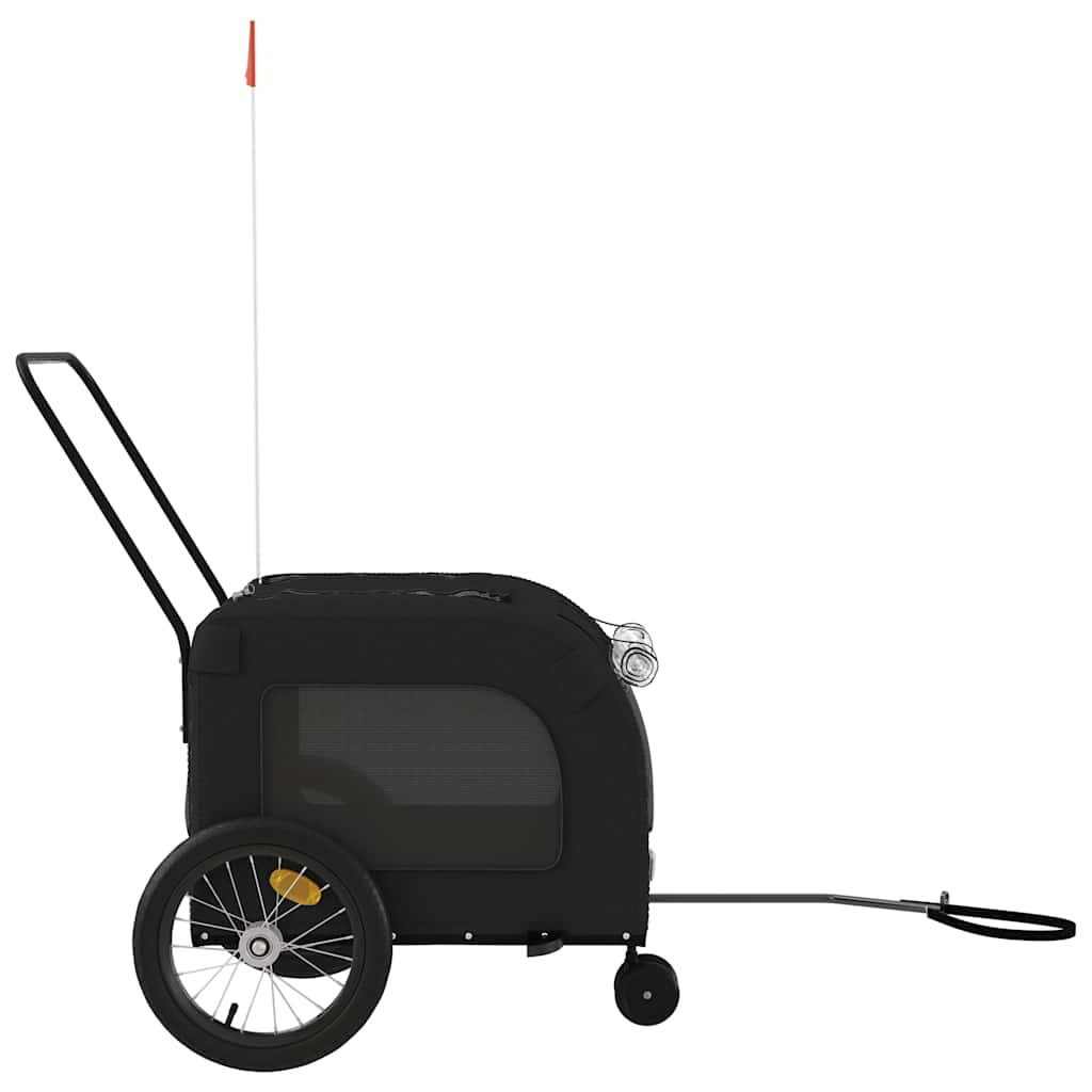 vidaXL Cykelvagn för djur svart oxfordtyg och järn