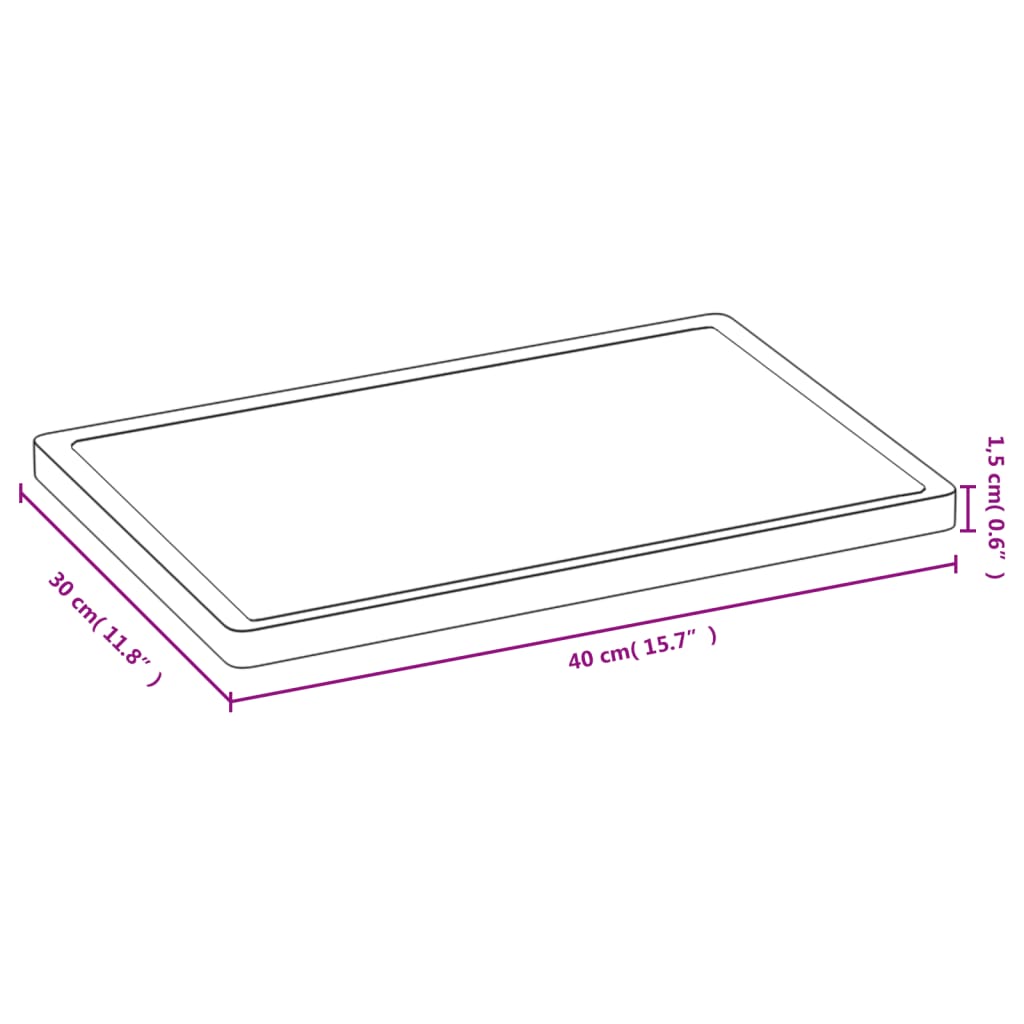 vidaXL Skärbräda 40x30x1,5 cm bambu