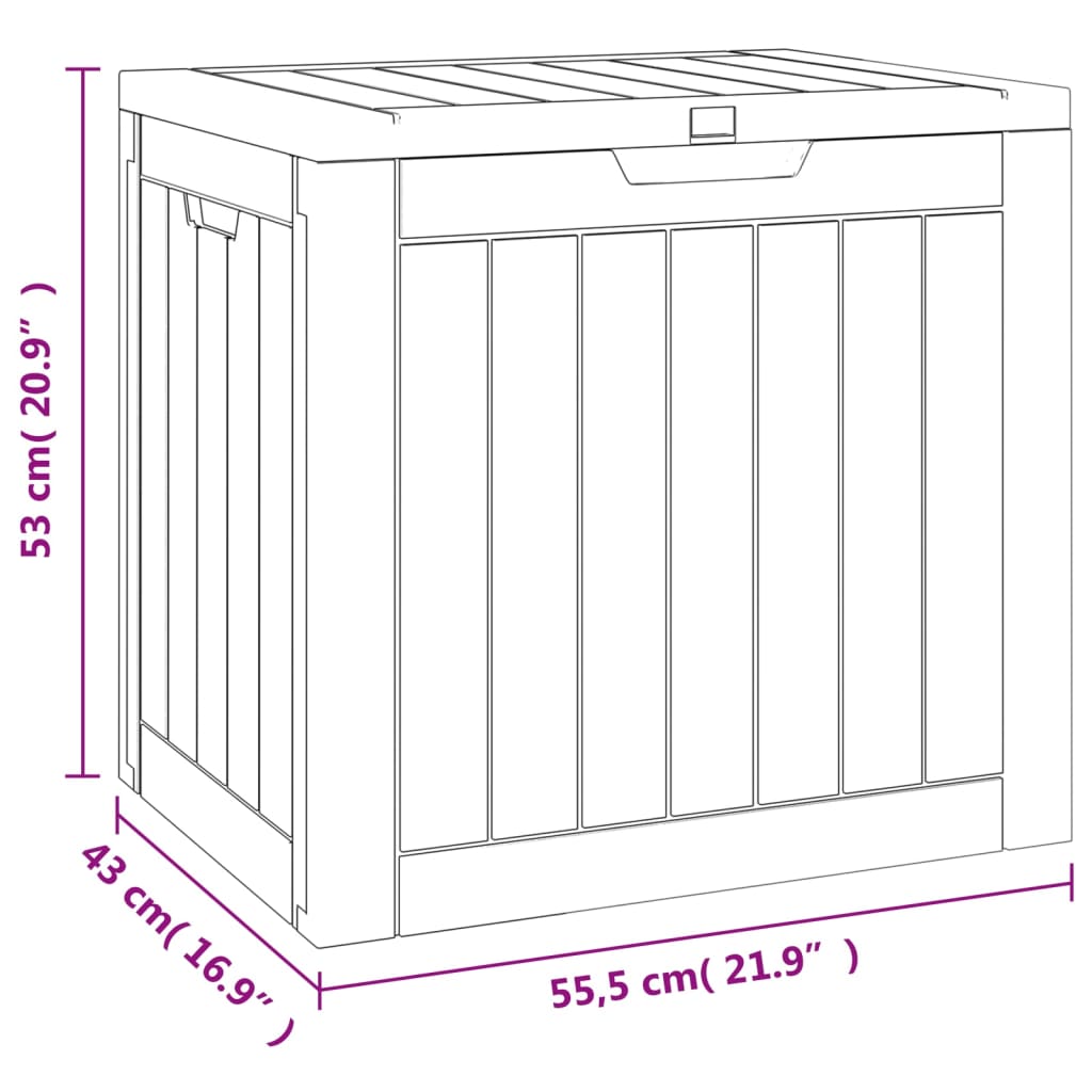 vidaXL Dynbox svart 55,5x43x53 cm polypropen