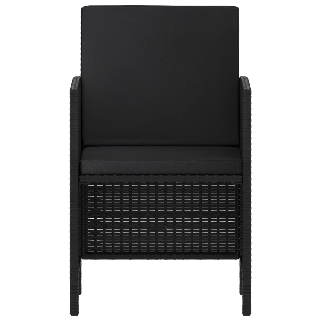 vidaXL Loungegrupp med dynor 6 delar svart konstrotting