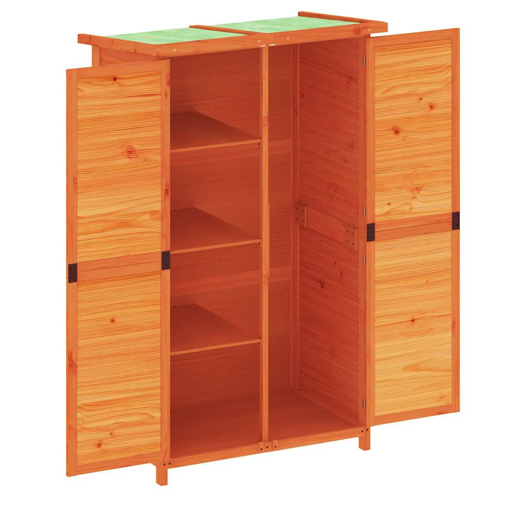 vidaXL Trädgårdsbod brun 83x57x140 cm massiv furu