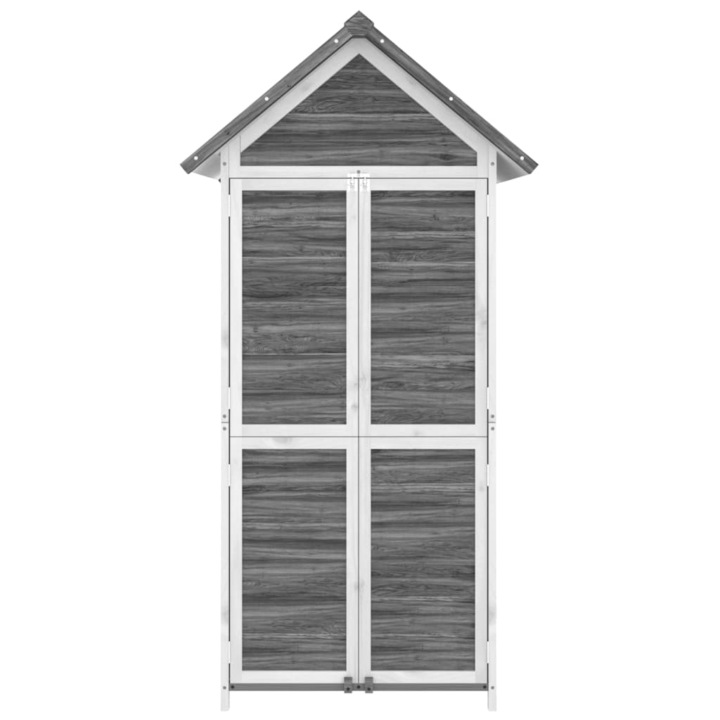 vidaXL Trädgårdsbod grå 89x52,5x175 cm massiv furu