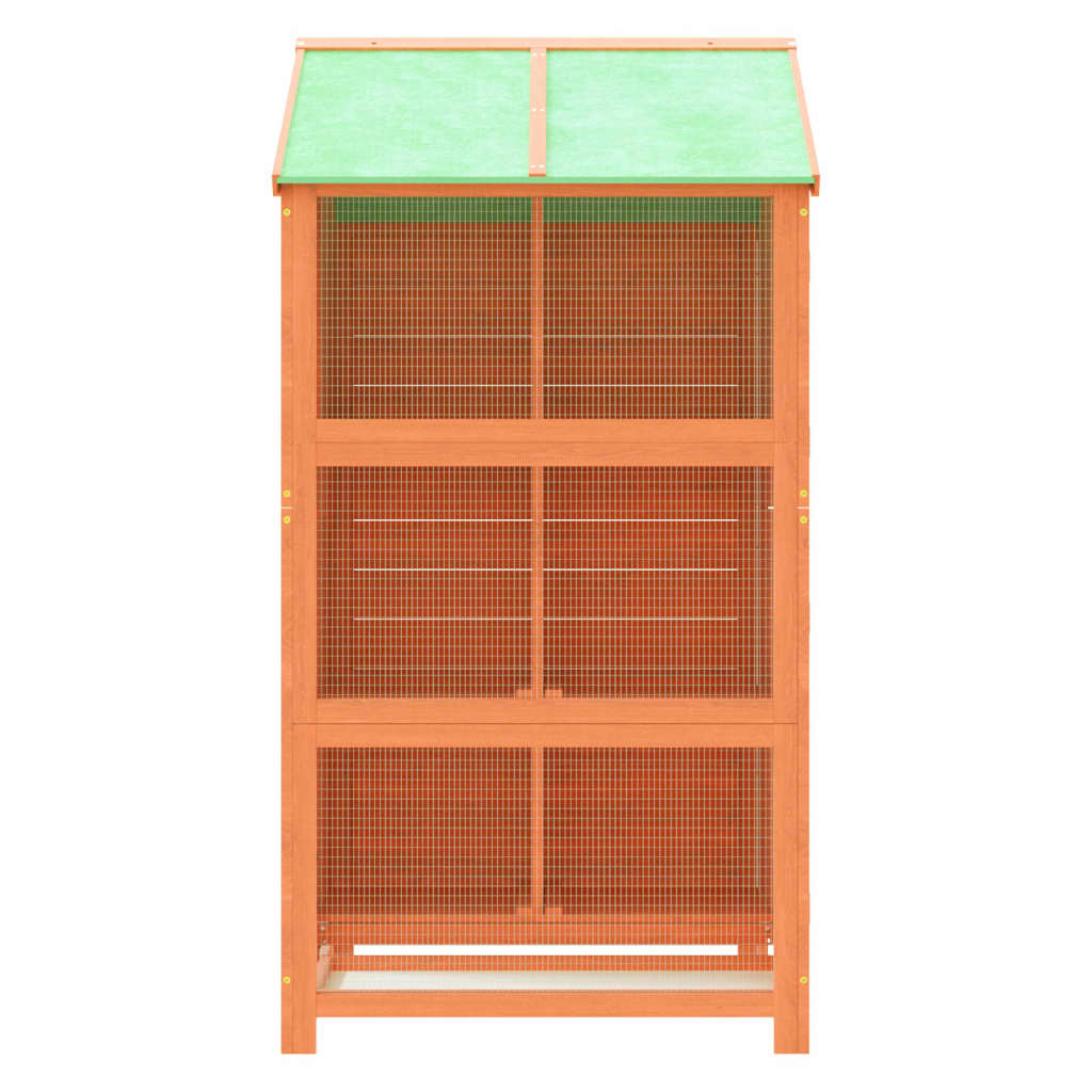 vidaXL Fågelhus brun 97x81x152 massiv furu