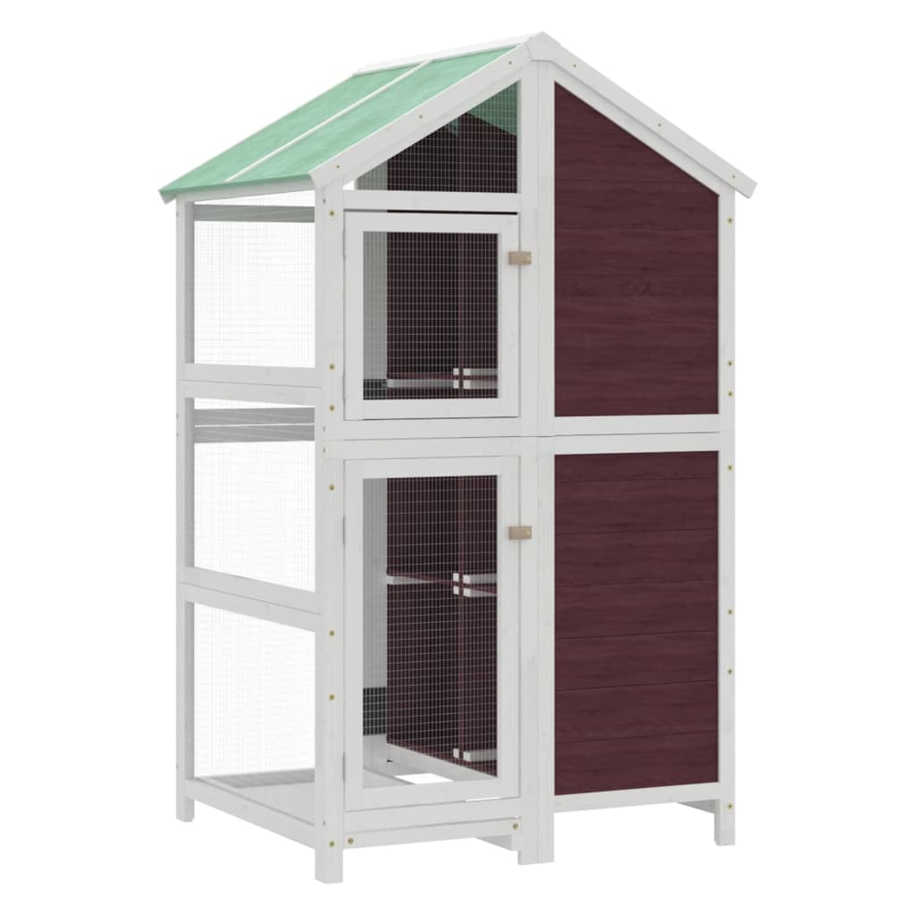 vidaXL Fågelhus mocka 97x81x152 massiv furu