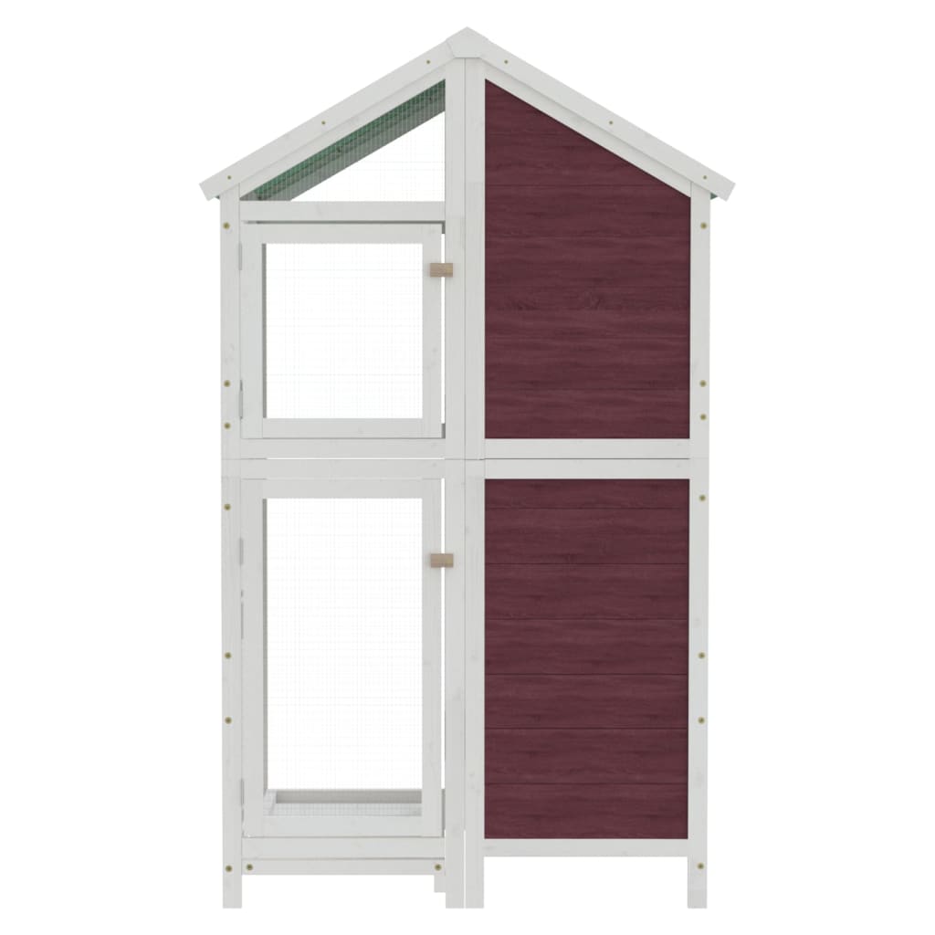 vidaXL Fågelhus mocka 97x81x152 massiv furu
