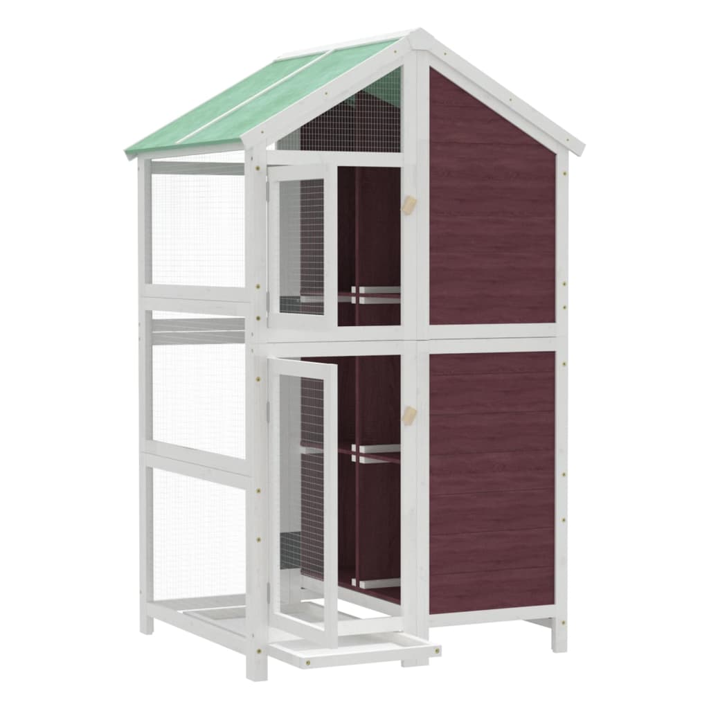 vidaXL Fågelhus mocka 97x81x152 massiv furu