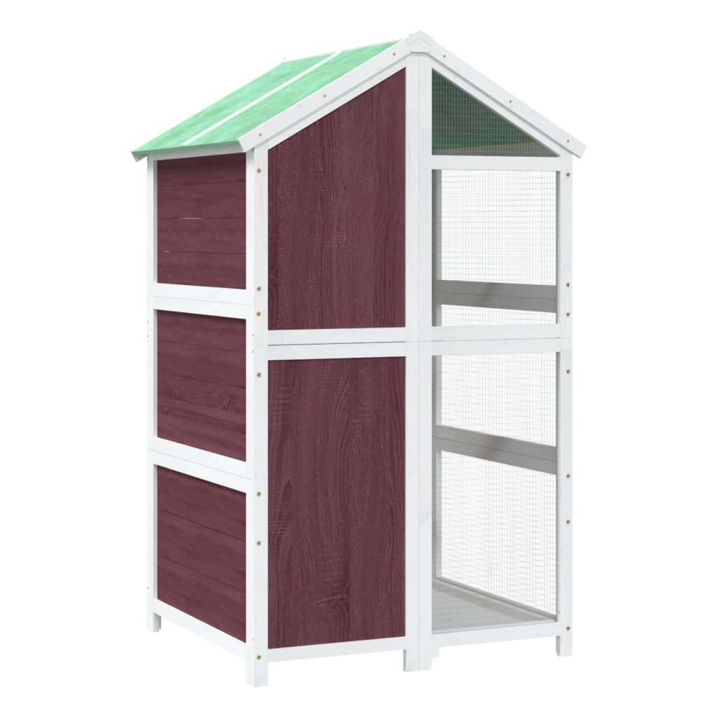 vidaXL Fågelhus mocka 97x81x152 massiv furu