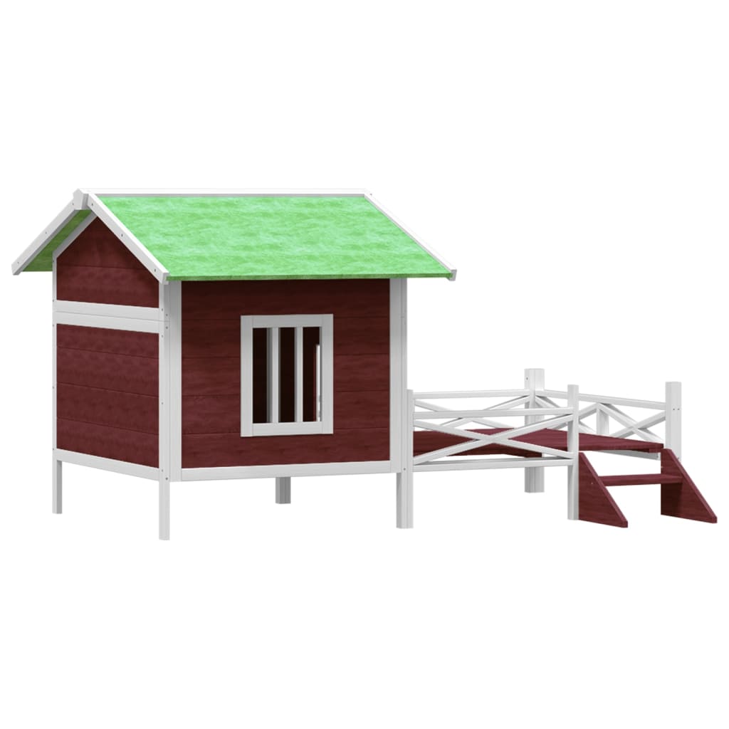 vidaXL Hundgård mockabrun 159x120x88,5 cm massiv furu