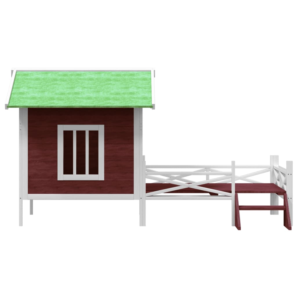 vidaXL Hundgård mockabrun 159x120x88,5 cm massiv furu