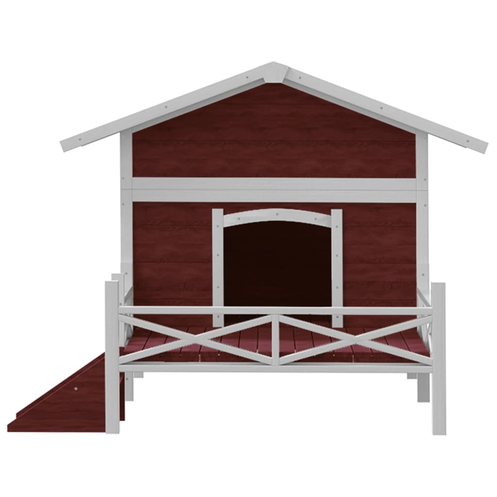 vidaXL Hundgård mockabrun 159x120x88,5 cm massiv furu