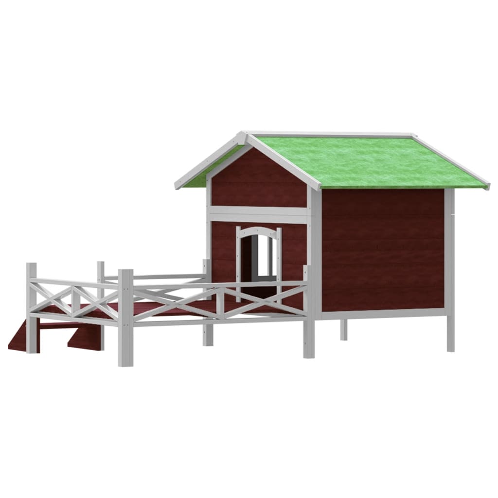 vidaXL Hundgård mockabrun 159x120x88,5 cm massiv furu