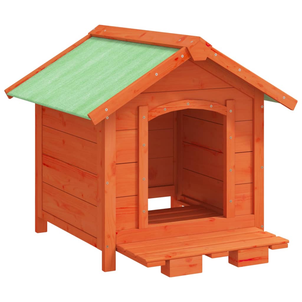 vidaXL Hundgård brun 65x65x61,5 cm massiv furu
