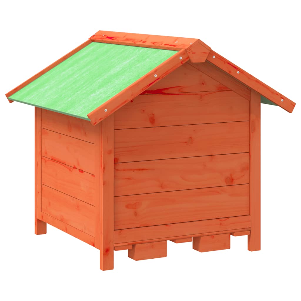 vidaXL Hundgård brun 65x65x61,5 cm massiv furu