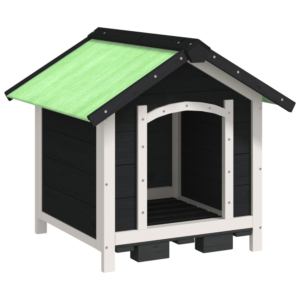 vidaXL Hundgård grå 65x65x61,5 cm massiv furu