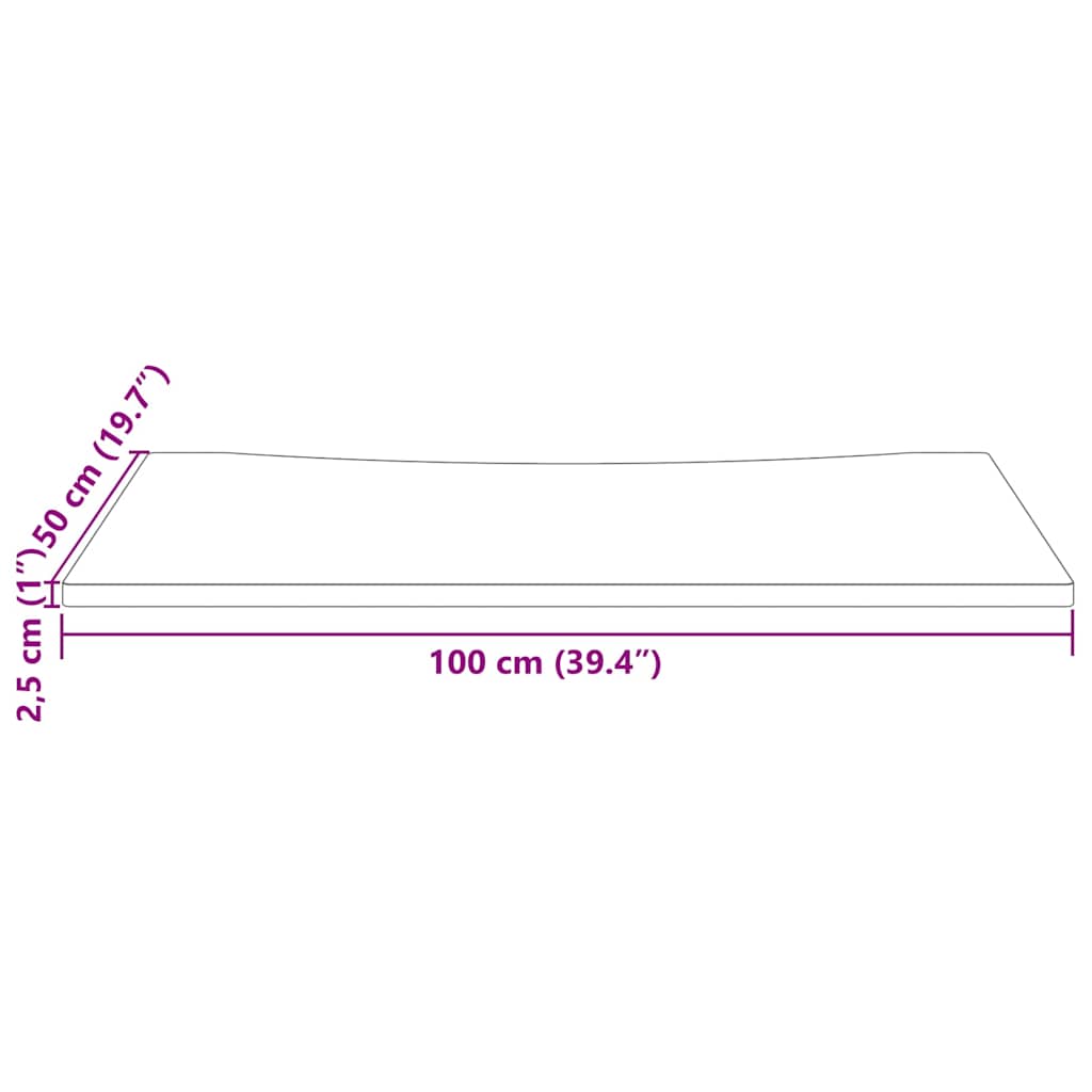 vidaXL Skrivbordsskiva 100x50x2,5 cm massiv furu