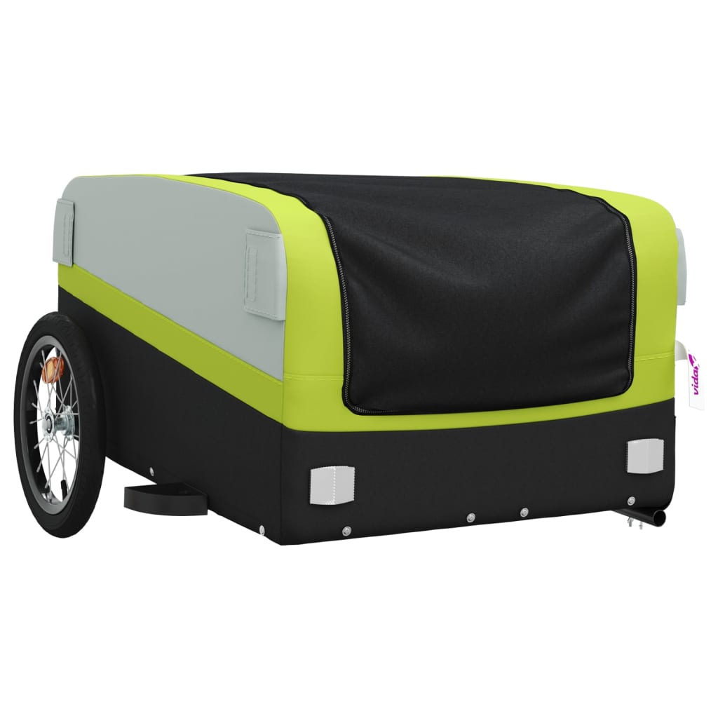 vidaXL Cykelvagn svart och grön 45 kg järn