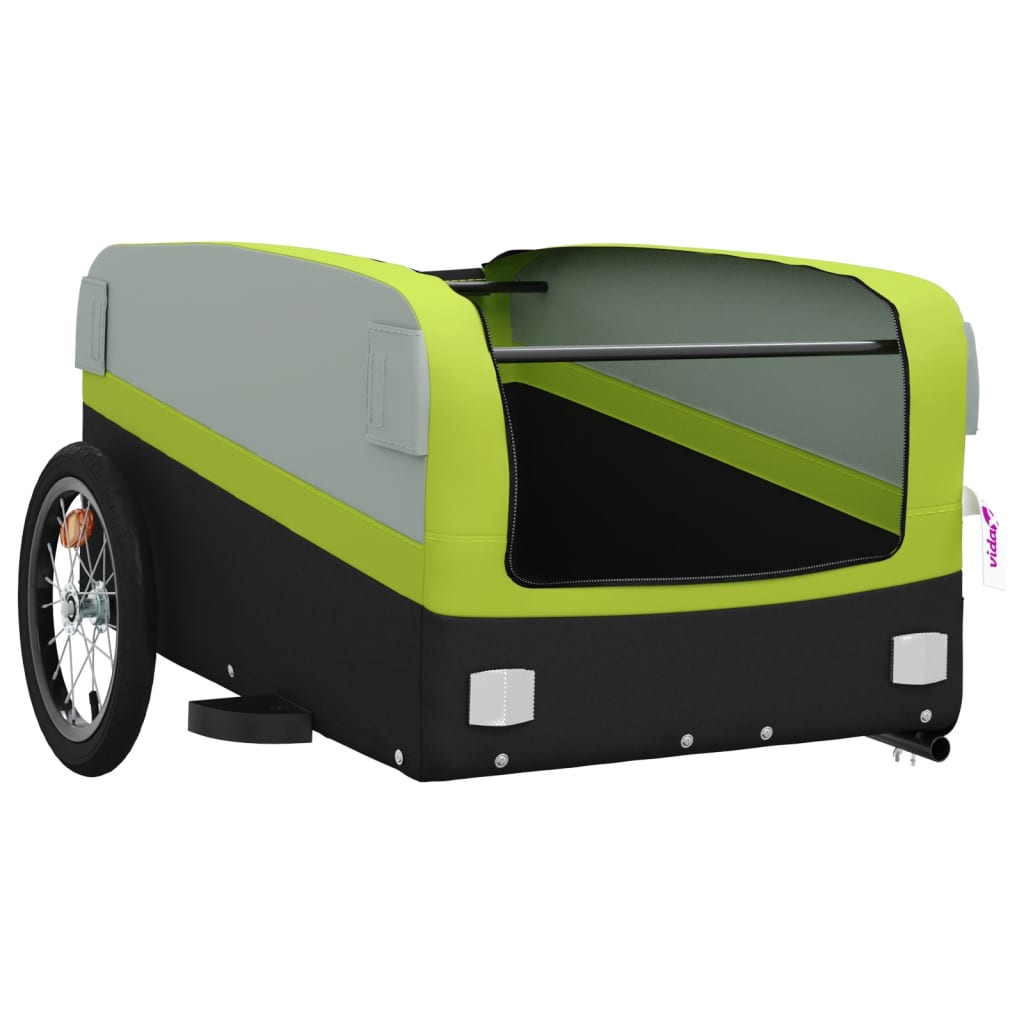 vidaXL Cykelvagn svart och grön 45 kg järn