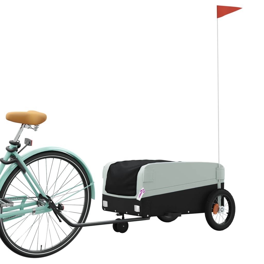 vidaXL Cykelvagn svart och grå 30 kg järn