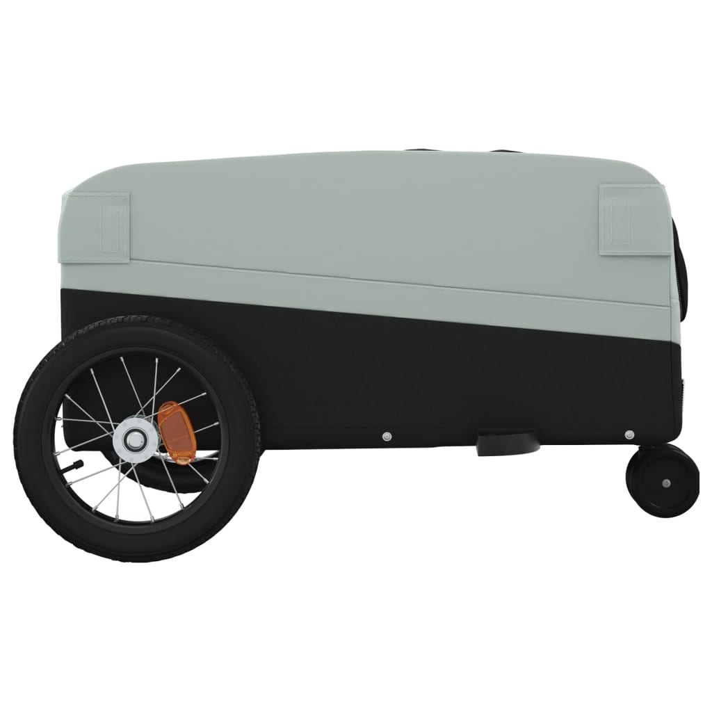 vidaXL Cykelvagn svart och grå 30 kg järn
