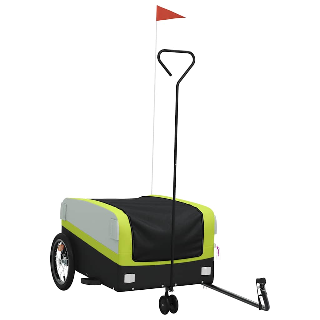 vidaXL Cykelvagn svart och grön 45 kg järn