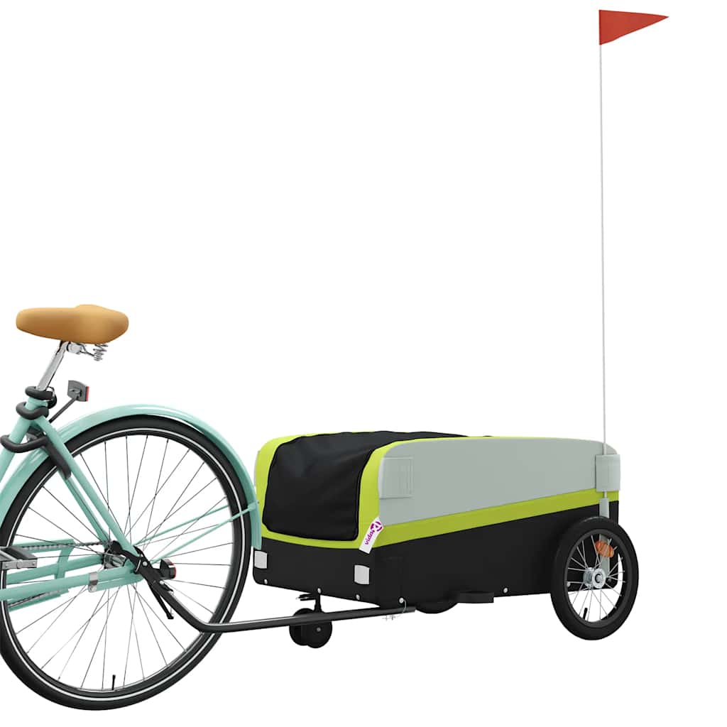 vidaXL Cykelvagn svart och grön 45 kg järn