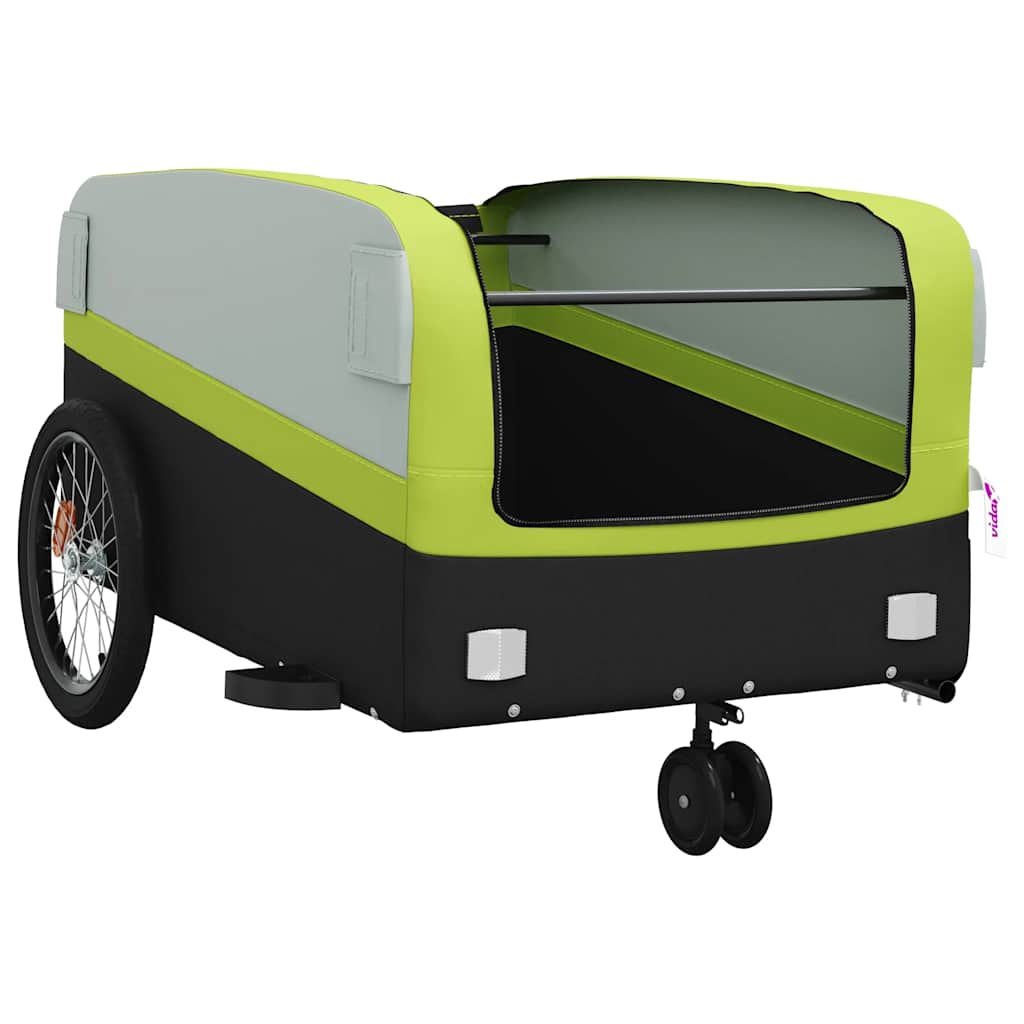 vidaXL Cykelvagn svart och grön 45 kg järn