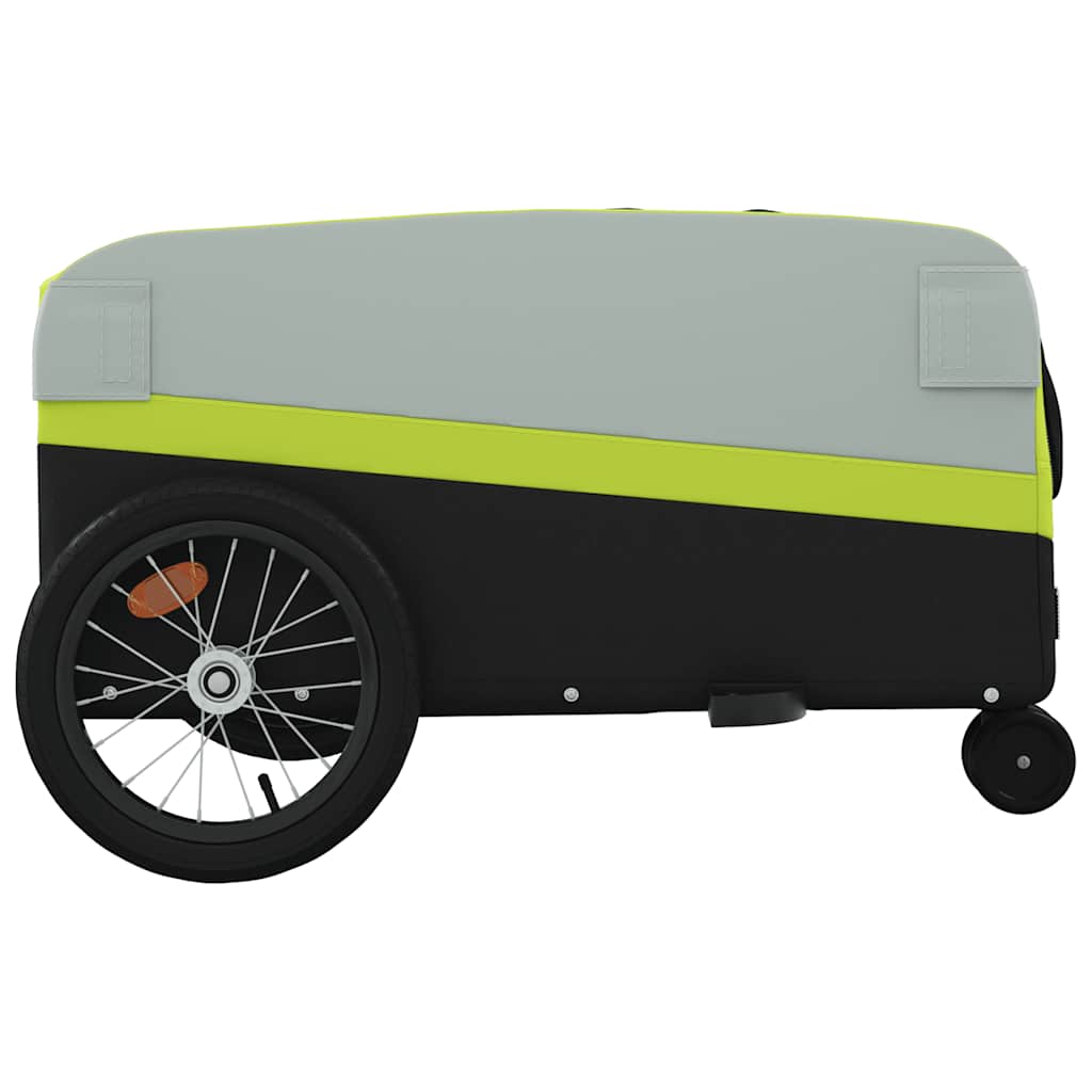 vidaXL Cykelvagn svart och grön 45 kg järn