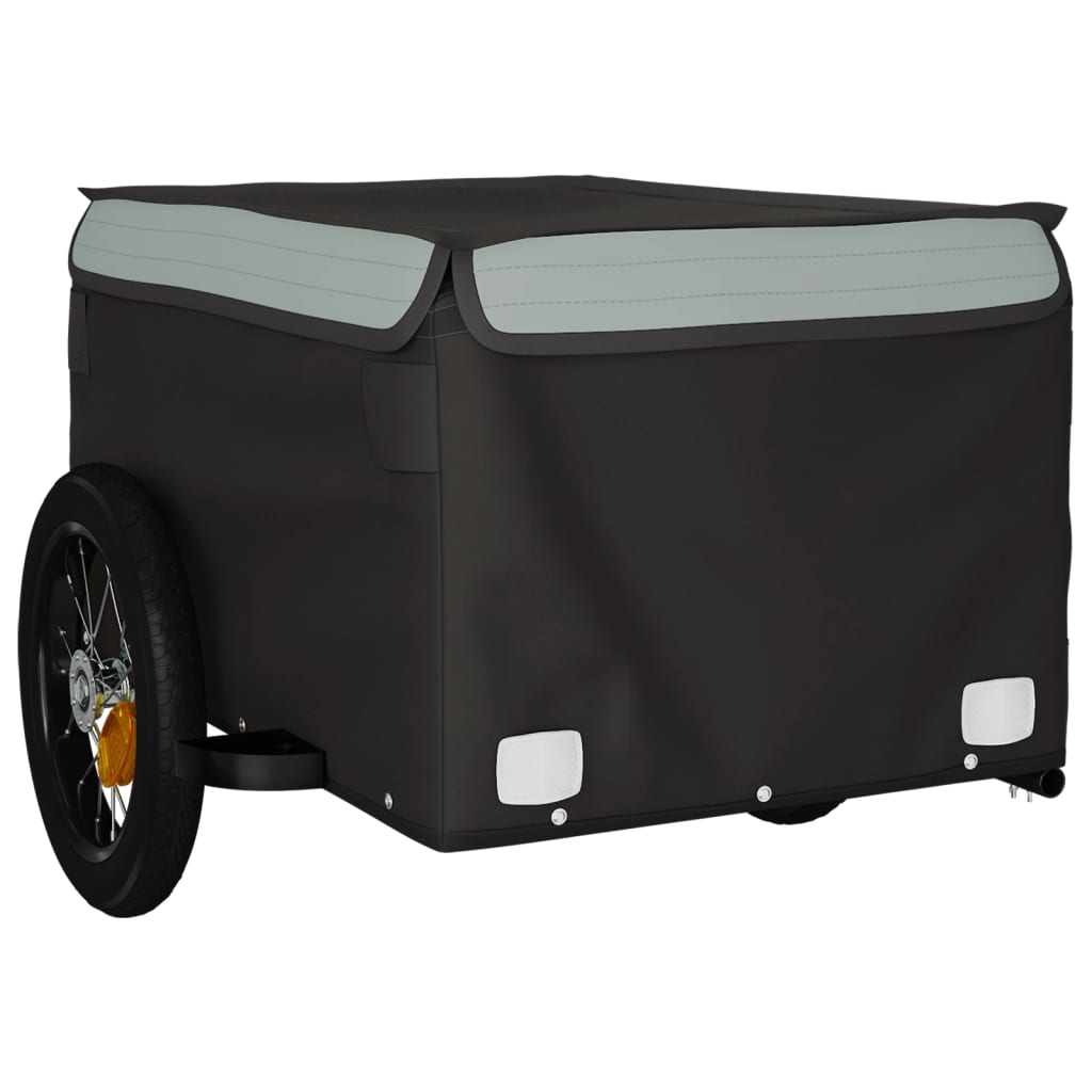 vidaXL Cykelvagn svart och grå 30 kg järn
