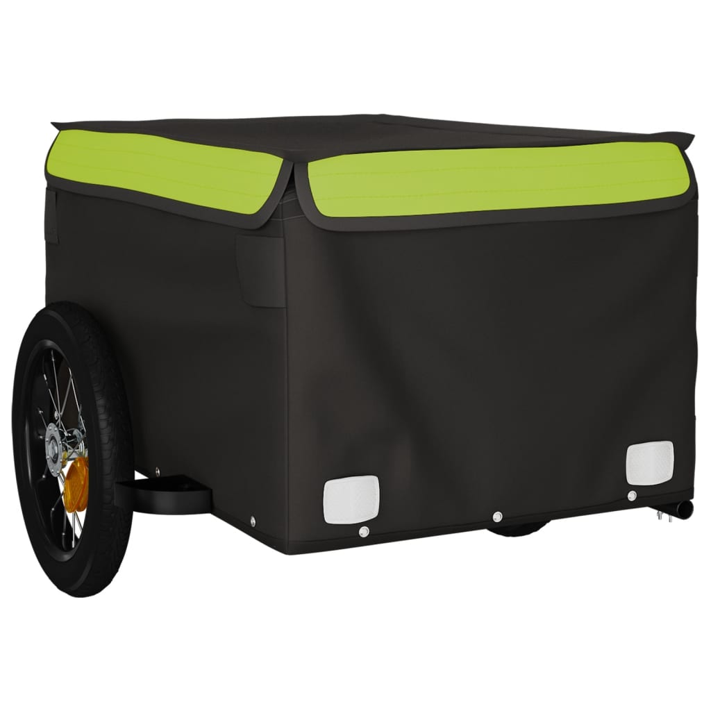 vidaXL Cykelvagn svart och grön 30 kg järn