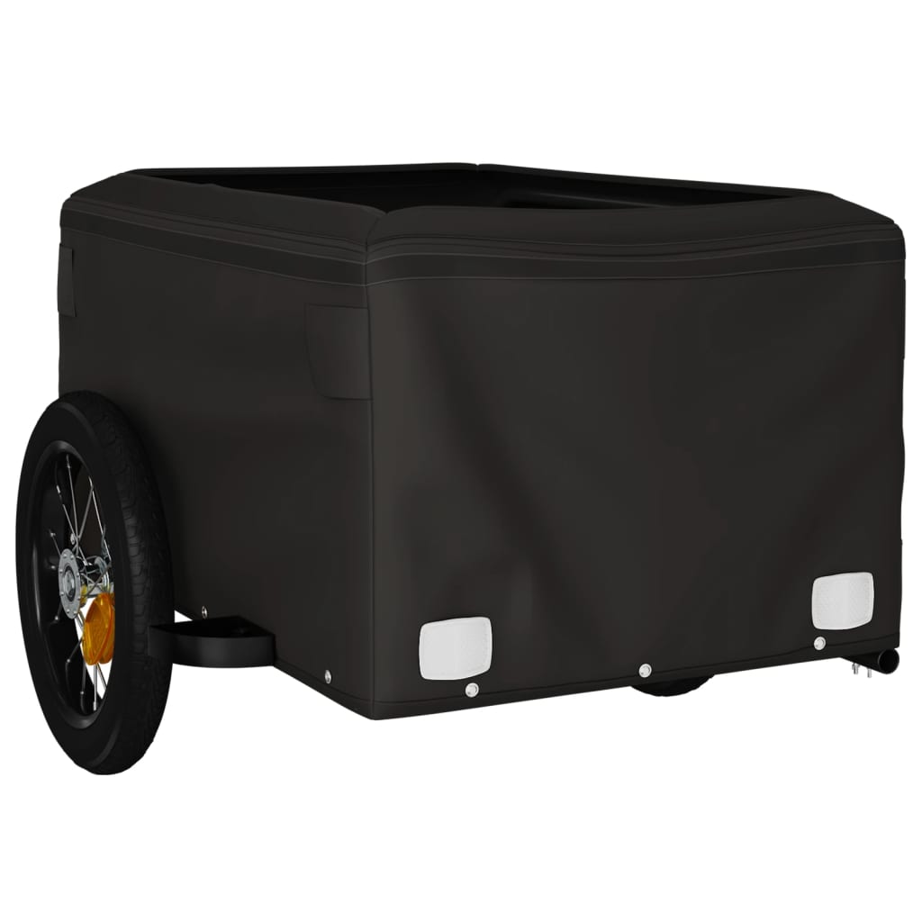 vidaXL Cykelvagn svart och grön 30 kg järn