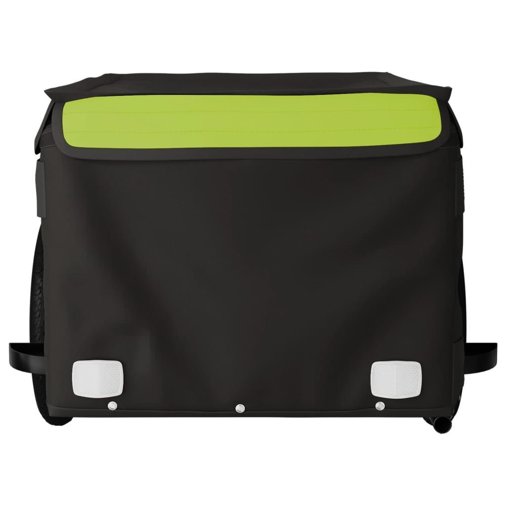 vidaXL Cykelvagn svart och grön 30 kg järn