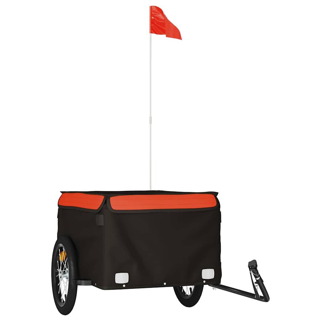 vidaXL Cykelvagn svart och orange 45 kg järn