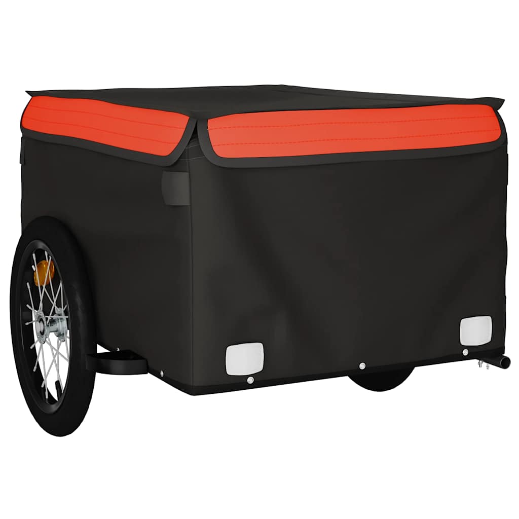 vidaXL Cykelvagn svart och orange 45 kg järn